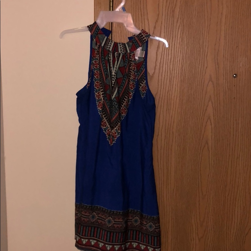 Blue tribal dress